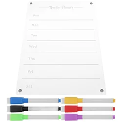 Board Dry Erase Refrigerators Whiteboard Calendar Magnetic White Board Planner Clear Acrylic Menu Weekly Meal Blackboard Week