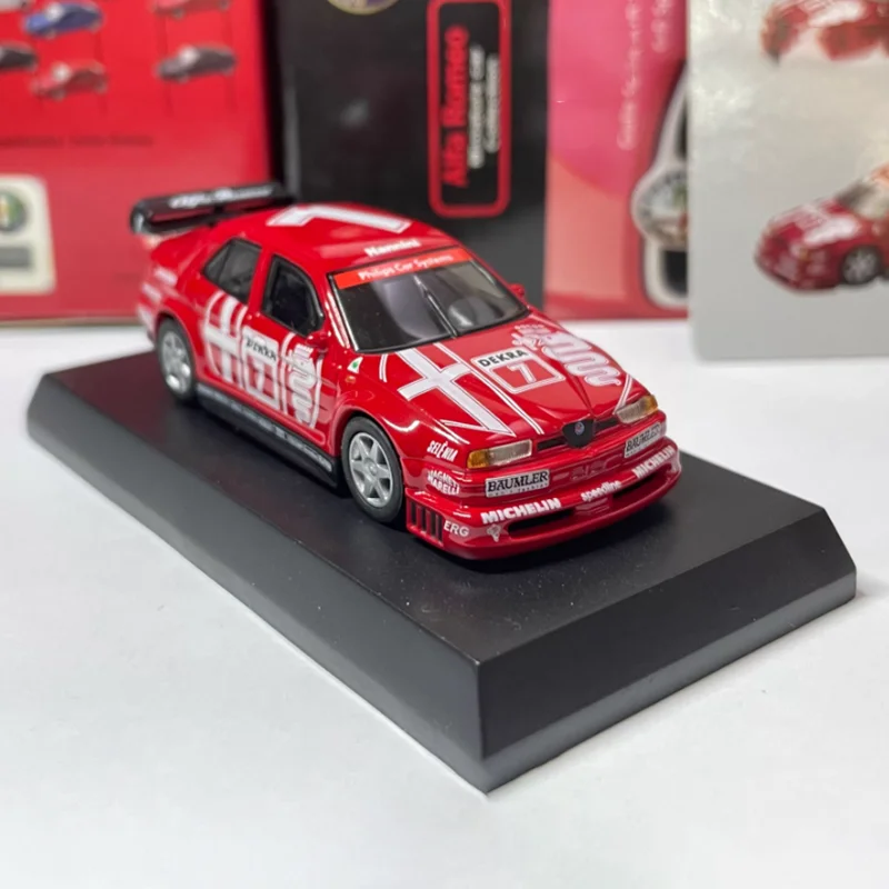 KYOSHO 1:64 스케일 알파 155 V6 Ti No.7 레이싱카 시뮬레이션 합금 모델 차량 선물 장식 수집 장난감 정적 디스플레이