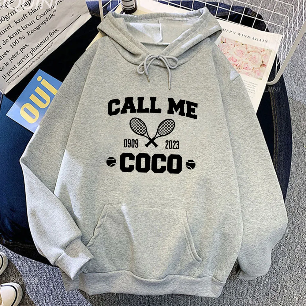 

Coco Gauff Letter Print Clothes Men/women Prevalent Street Casual Sweatshirt Brand Fashion Pullovers Autumn/winter Fleece Hoodie