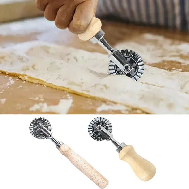 Pasta Cutter Wheel Stainless Steel Pizza Ravioli Pasta Dough Cutter Wheel Pastry Dough Crimper Kitchen Cutting Tools