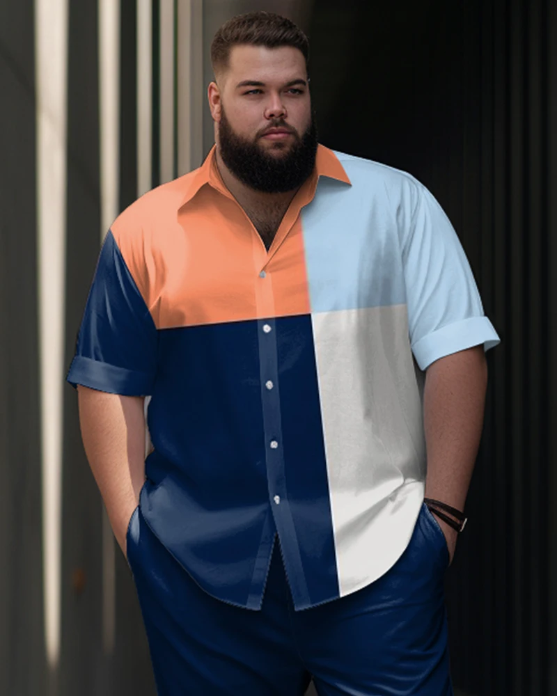 Biggmans Plus Size Shirt For Men's Formal wear Business suit Clothing Summer Black Printing Single Deduction Customization