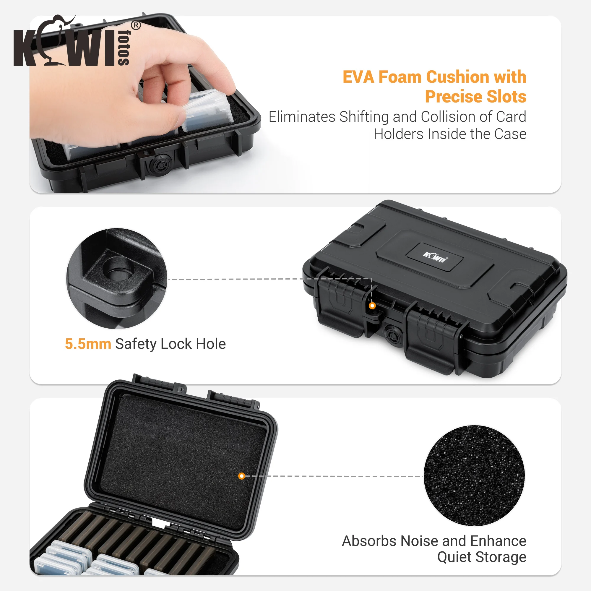 22 Slots SD CF Memory Card Case IP67 Waterproof with Individual Card Case for 12SD + 10 CFexpress Type-B/XQD Holder Storage