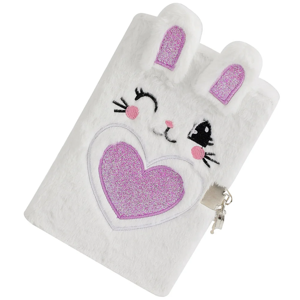 

Notebooks for Taking Pocket Diary Small Bunny Rabbit Little Notes Paper Journals Teens Travel Lockable Plush
