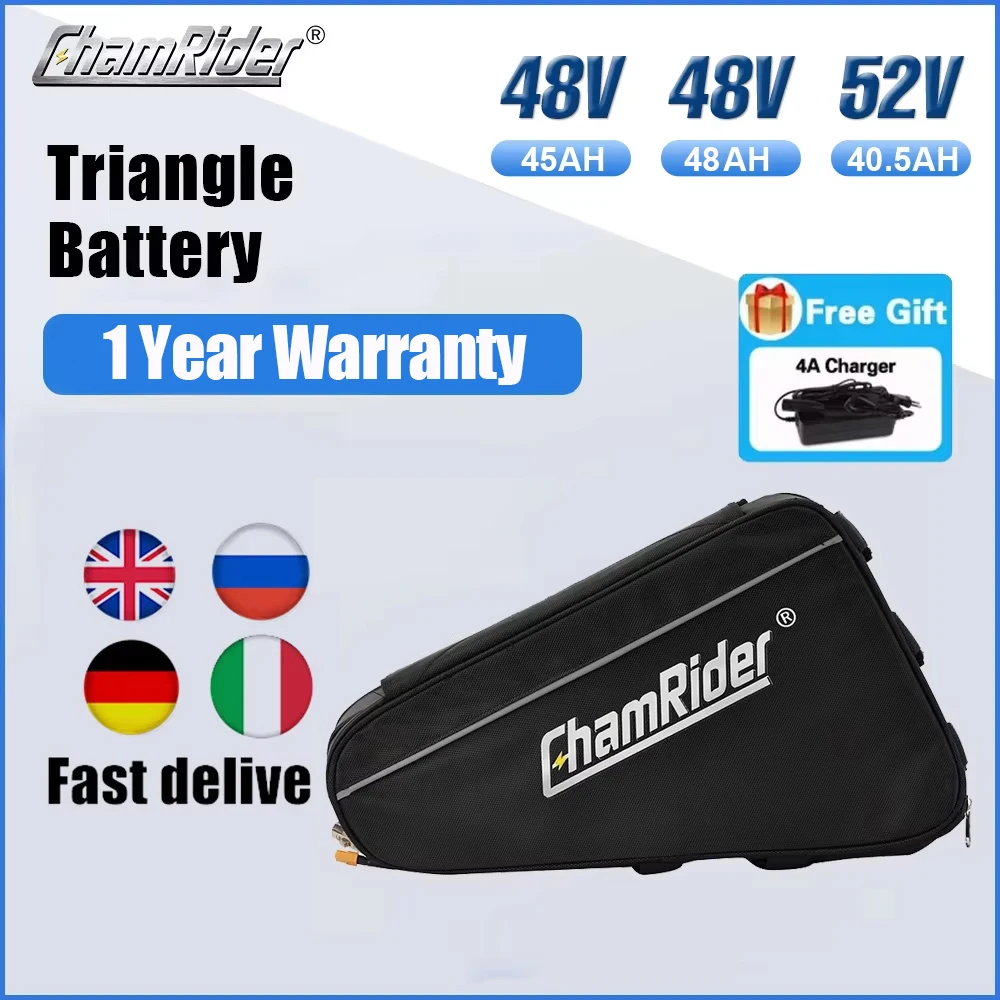Batterie Ebike Triangle 36V 48V 52V 72V 20Ah/30Ah avec BMS, Batterie