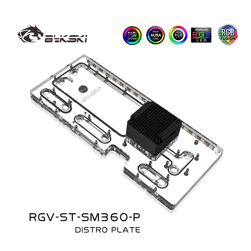 

Bykski RGV-ST-SM360-P Distro Plate For Segotep 360 Computer Case RGB Acrylic Reservoir,Water Tank Support Sync MB