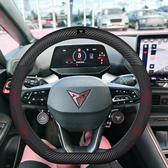 Car Breathable Anti-Slip Suede Leather Steering Wheel Cover For Cupra Formentor Terramar Tavascan Ateca Born Leon ST IBIZA Raval 1