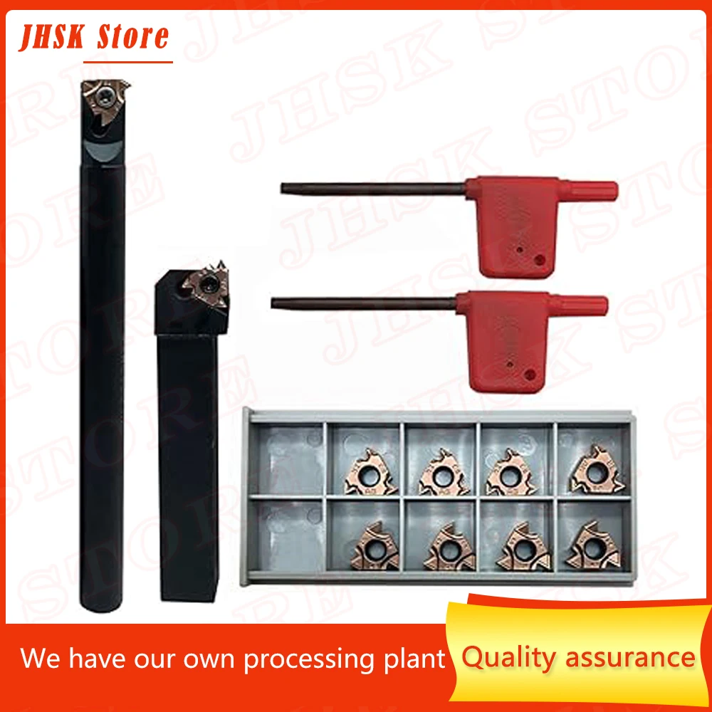 

CNC cutters Bit Set External Internal Threading Boring Bars Turning Tool Holders with 16ERIR AG60 Carbide Threading Inserts