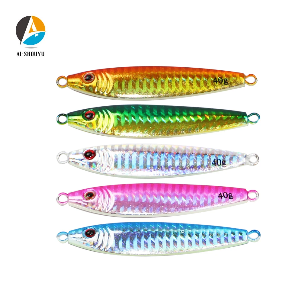 

AI-SHOUYU Metal Cast Jig Spoon 30g 40g 60g 80g 100g Shore Casting Jigging Lead Fish Sea Bass Fishing Lure Artificial Bait Tackle