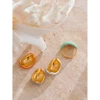 Yhpup – bague en acier inoxydable, bonbon joyeux, multicolore, kaki, Orange, bleu, blanc, émail, étanche, réglable, bijoux à breloques