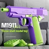 Throw Shell Toy Gun Manual Pistol M1911 Anti-stress Fidget Gun Weapons Toy Cannot Shoot for Children Kids Adults 2