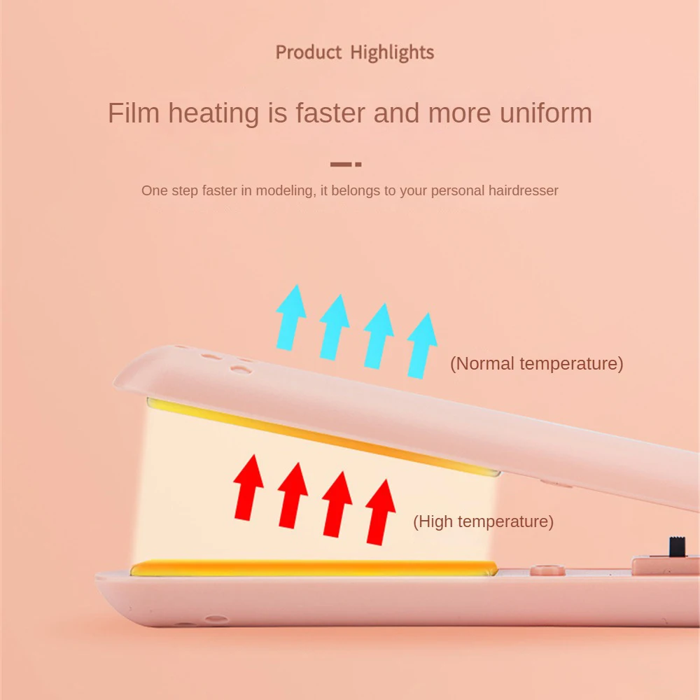 Student Hair Straightener Mini Size Wireless USB Small Hair Care/styling Straight And Rolled Dual-purpose Device Portable