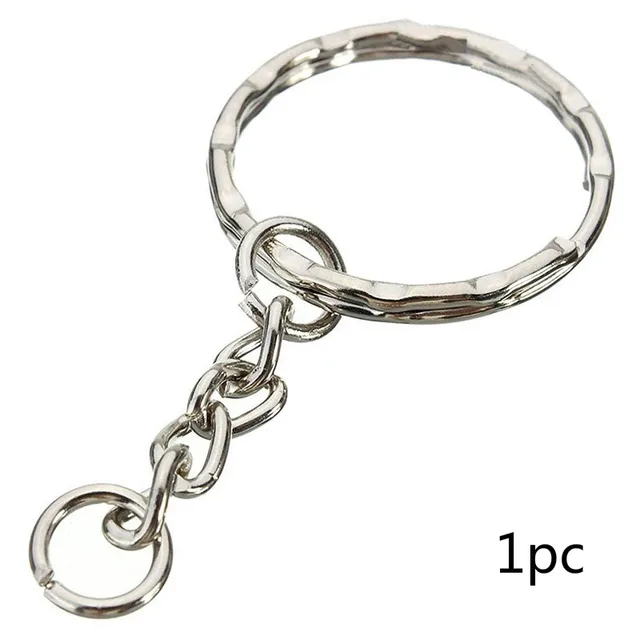 10Pcs/set New Key Ring Nickel Plated Embossed Keychain DIY Pendant Accessories for Women 5