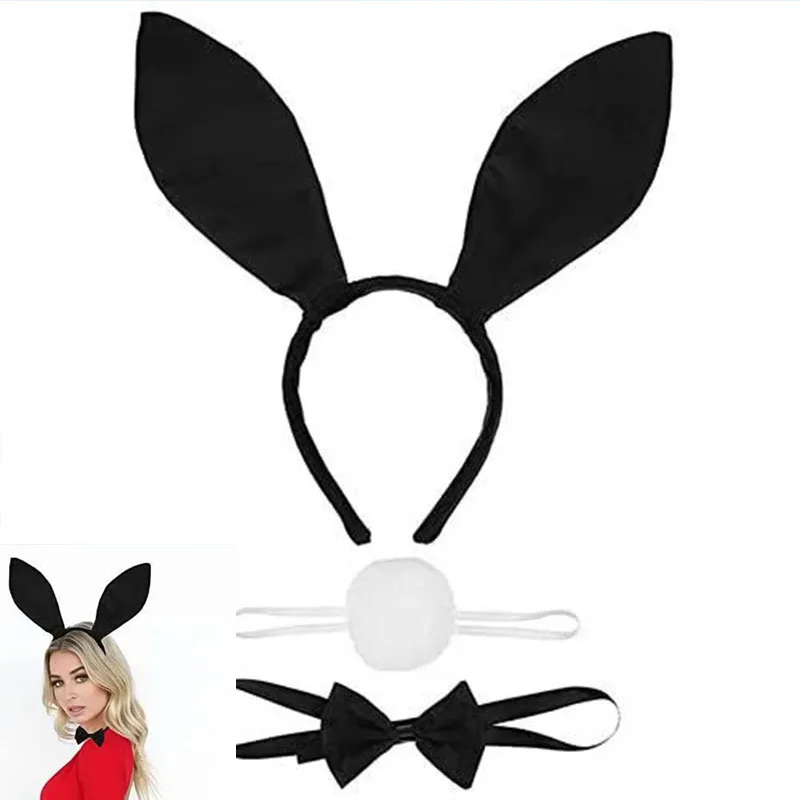 

1Pc Fashion Women Girl Hairbands Black White Red Rabbit Bunny Ears Halloween Easter Party Headwear Hair Accessories