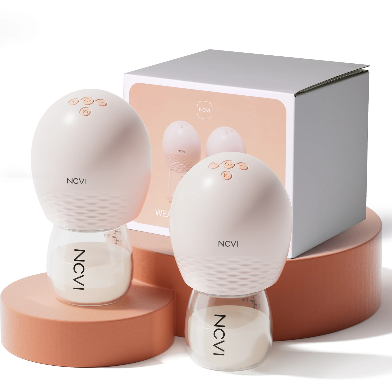 NCVI Wireless Electric Breast Portable Wearable Breastfeeding Milk Pump 4 Modes & 9 Levels