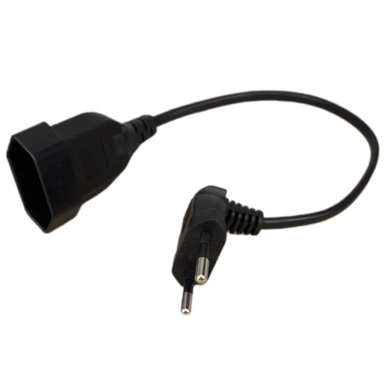 EU Power Adapter Cord 1PCS 90 Degree Angled European Round 2Pin Male to Female Plug Power Cable For UPS PDU 0.3M/0.6M
