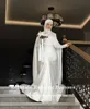 Eightale Muslim Wedding Dress High Neck Satin Customized Beaded Sashes Arabic Bridal Gown Long Sleeves Vestido De Noiva 2