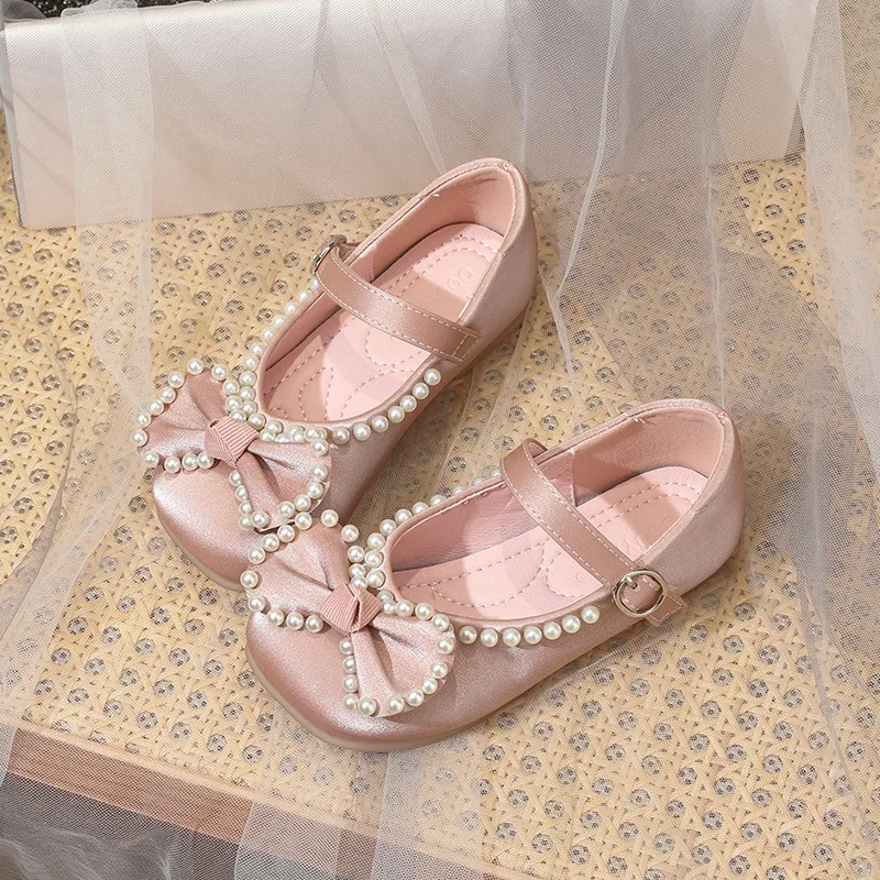 

Girls princess shoes spring and autumn new children's pearl wedding dress shoes baby fashion party shoes