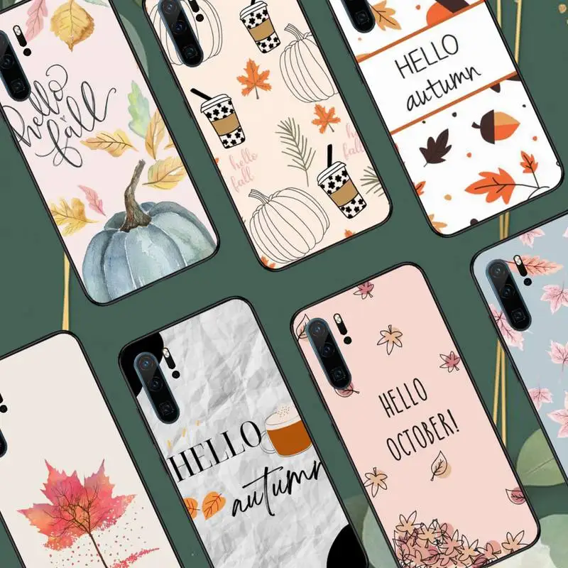 Happy Autumn Fall Pumpkin Coffee Phone Case Per Huawei Honor Mate 30 40 50 20 8 70 5 9 10 Pro P X I S Y Lite Nova