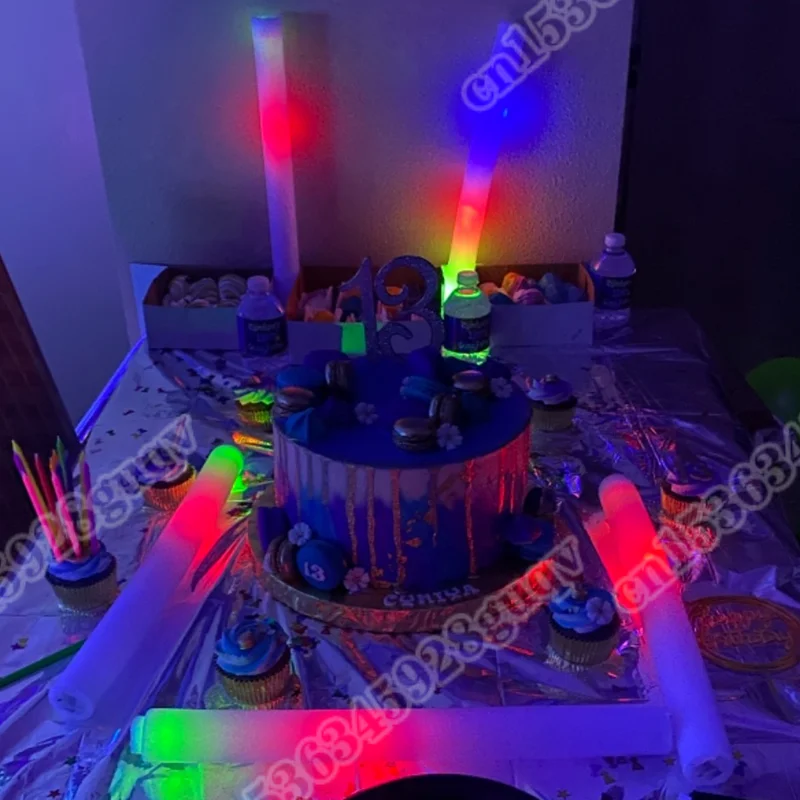 LED Glow Foam Sticks Glow Sticks Cheer Tube Customized Personalized Sticks  Light Up Batons Wands Glow In The Dark Wedding Party - AliExpress