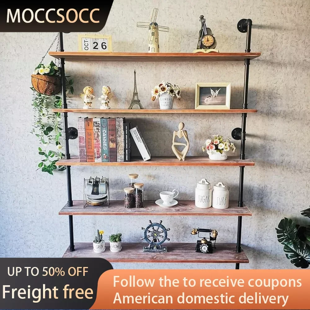 

Industrial Ladder Shelves Floating Shelf for Wall Wall Mounted Rustic Bookshelf Kitchen Supplies Kitchen Storage & Organization