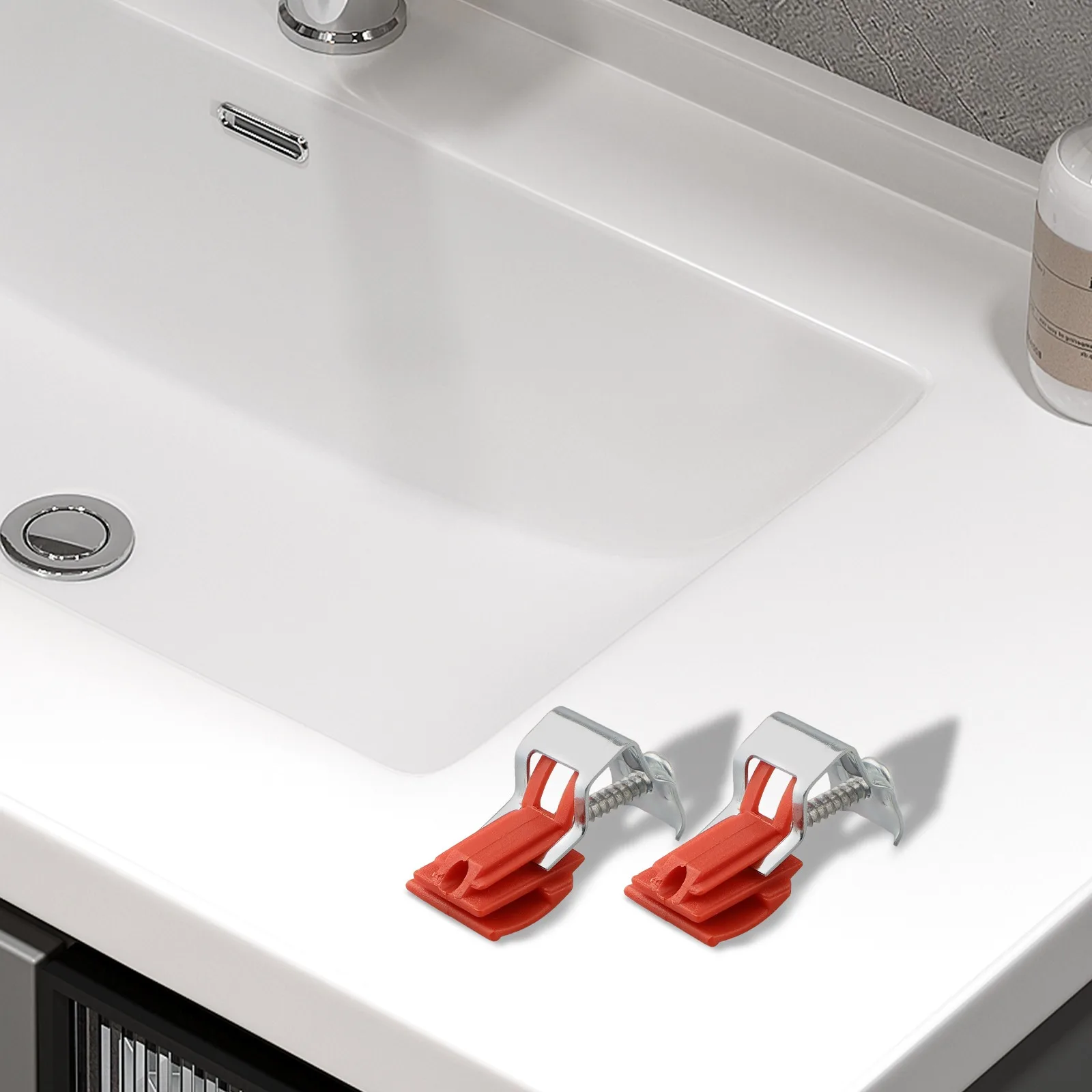 Stainless Steel Sink Clamps 5PCS Kitchen Shower Rooms Sink Mounting Clips Sewer Support Fixing Accessories