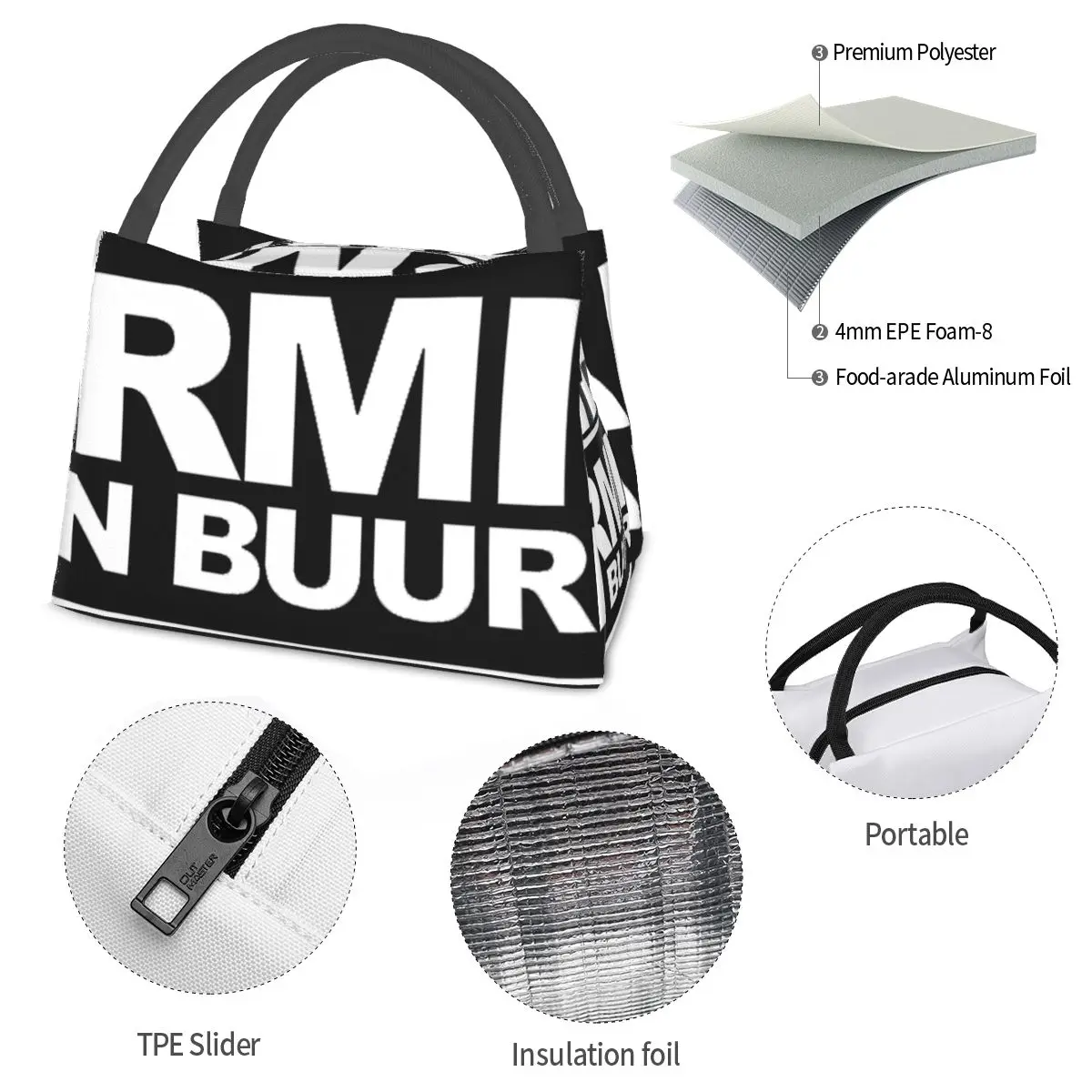 Armin Van Buuren Portable insulation bag for Cooler Thermal Food Office Pinic Container