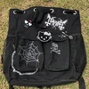 Sanrio Hello Kitty Dark Punk Rock Backpack New Japanese Style Harajuku Design Drawstring Shoulders Bag Y2k Girl Gothic Backpack 5