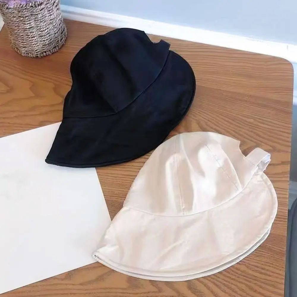 봄 여름 접이식 조절 가능한 어부 모자, 부드러운 비치 캡, 포니테일 버킷 햇, 선바이저 모자, 파나마 캡