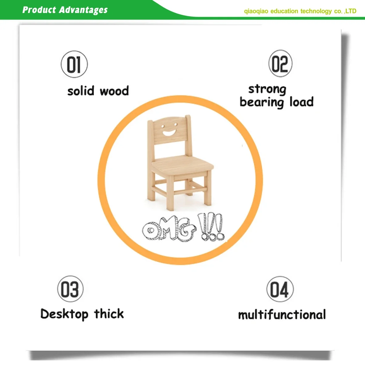 Hot sale quality school wooden study table for kids chair set