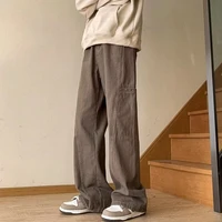Autumn Y2K Vintage Multi-pocket Straight Cargo Jeans For Man Causal Wide-leg Baggy Denim Pants High Street Fashion Washed Jean