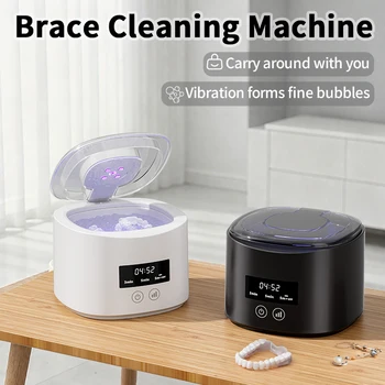 50KHZ Ultrasonic Braces Cleaning Machine USB Rechargeable Multi-Function Invisible Retainer Denture Machine 1