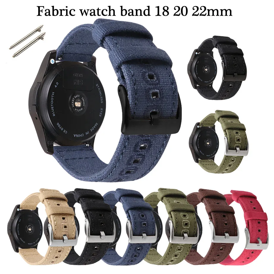 

18mm 20mm 22mm Nylon Strap For Samsung Galaxy Watch 4 Active 2 Watch 42mm 46mm Gear S3 Huawei Watch Quick Release Watch Band