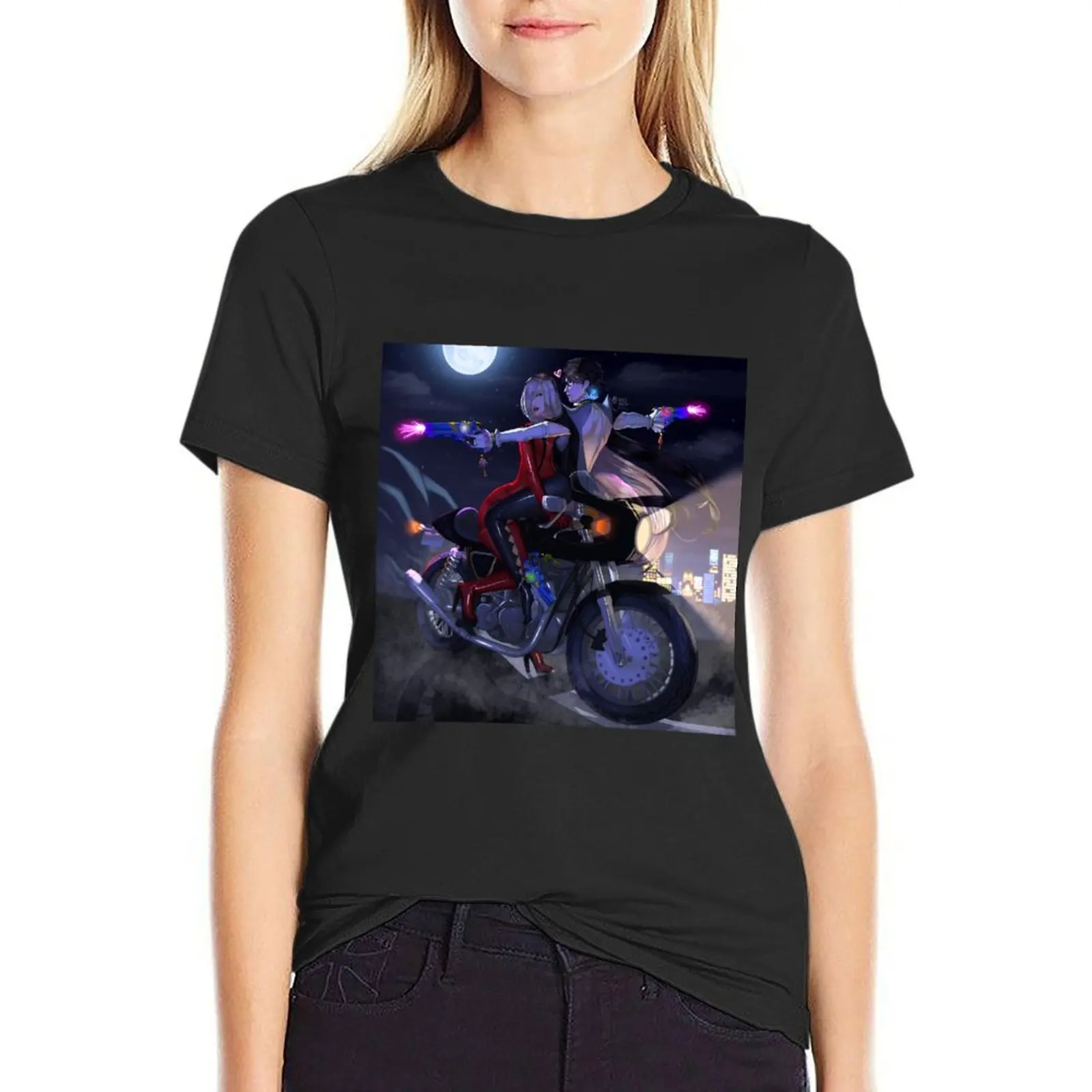 

Bayojeanne Bike Ride :) T-Shirt kawaii clothes Short sleeve tee funnys workout shirts for Women