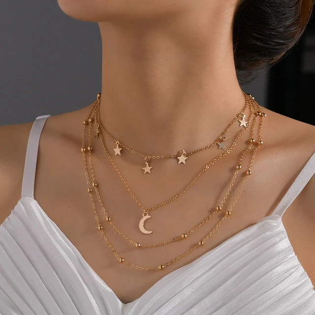 Buy Talking To The Moon Layered Necklace In Gold Plated 925 Silver from  Shaya by CaratLane