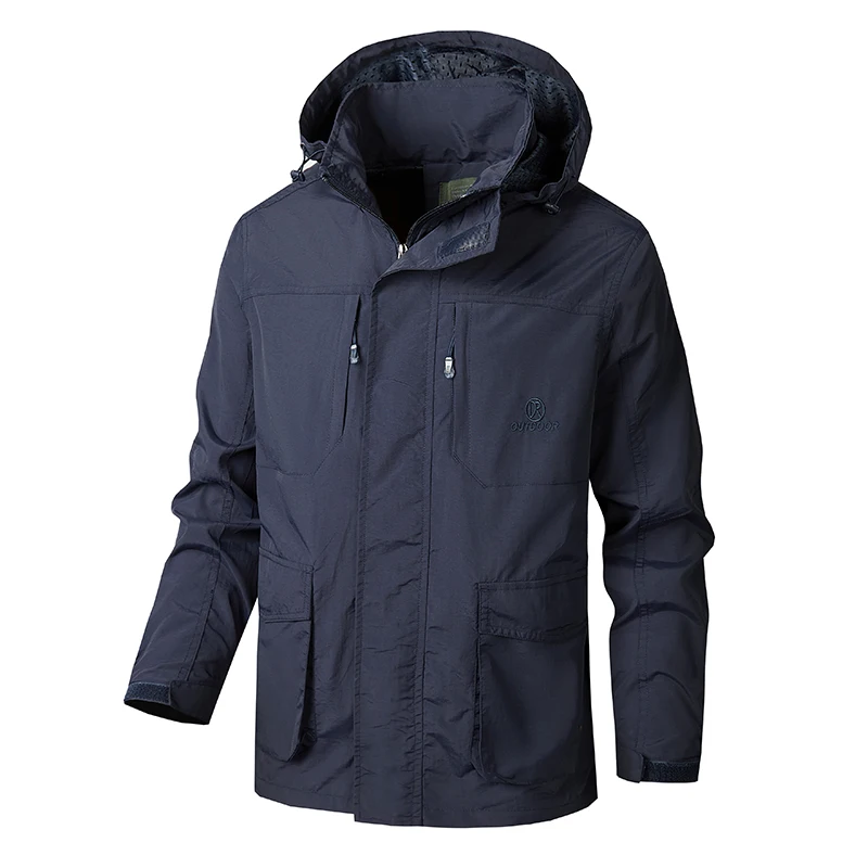 Мужская водонепроницаемая походная куртка, ветрозащитная ветровка большого размера, пальто для кемпинга и охоты, мужское уличное пальто для рыбалки, 2024
