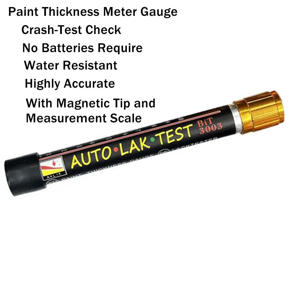 Paint Coating Meter Paint Thickness Gauge Thickness Gauge Car Paint Test Thickness Tester with Magnetic Tip Scale Meter Gauge Auto Paint Cars Crash Check Test Tester