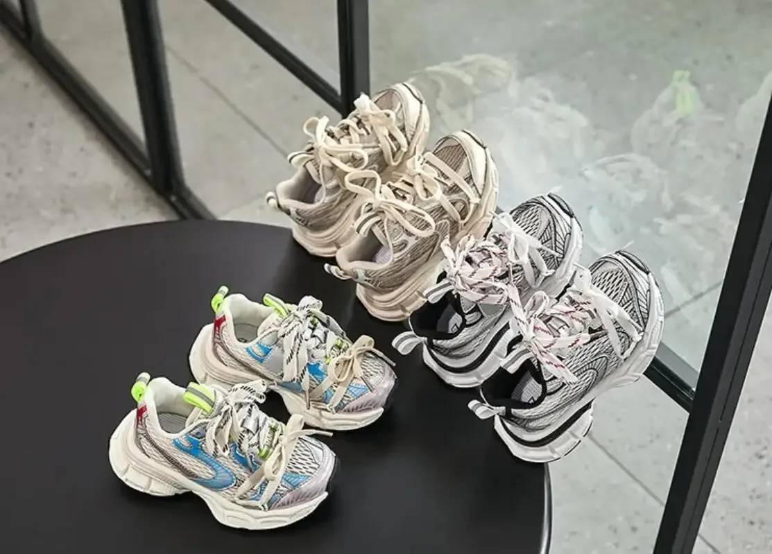 Description Picture 3 of itemKids Sneakers New 2024 Spring Summer Fashion Casual Sports Boys Girl Running Trainers Children Mesh Breathable Soft Sole Sneaker