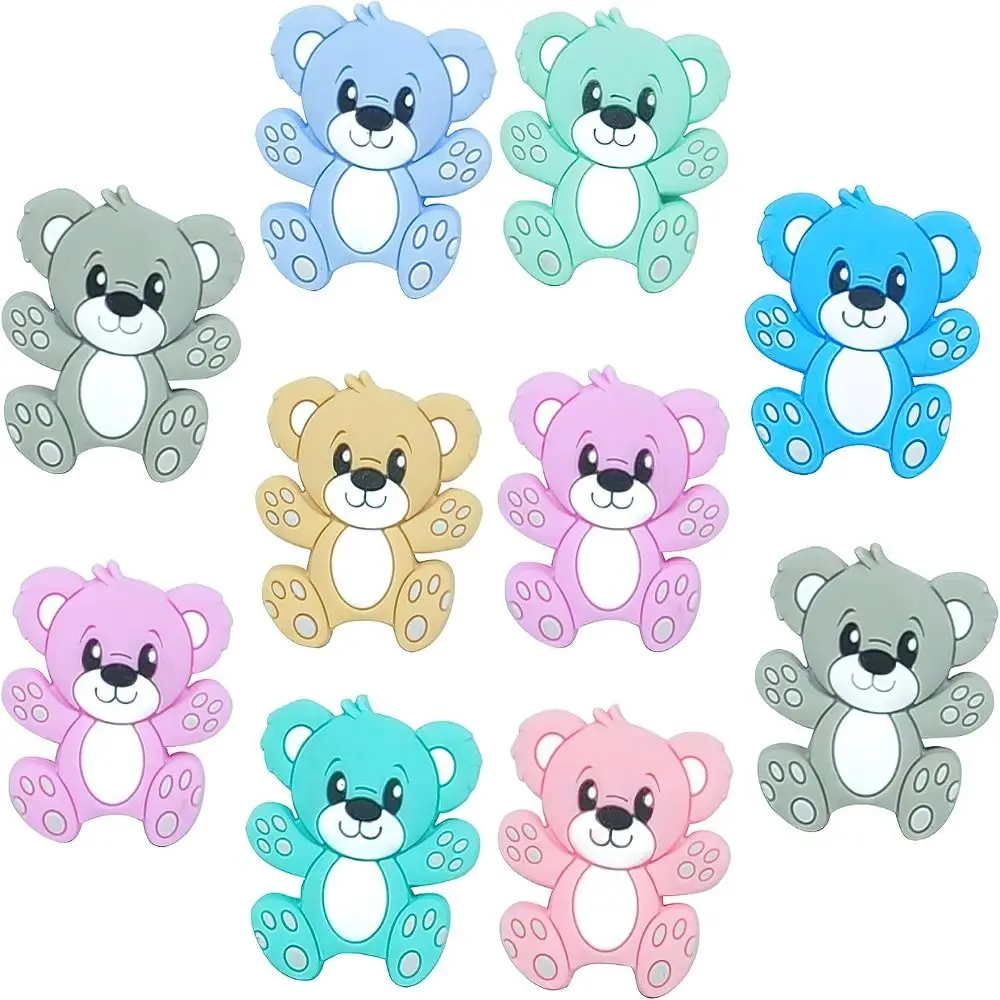 

Silicone Cute Animals Silicone Beads Bear shape 5 color Bear Silicone Beads Cute Animals Silicone Beads Beads Accessories