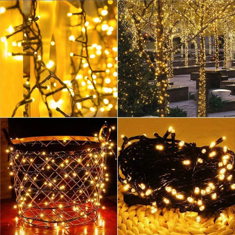 Fairy Lights LED String Garland - Waterproof Outdoor & Indoor Christmas Decoration for Tree, Garden, Wedding, and Party