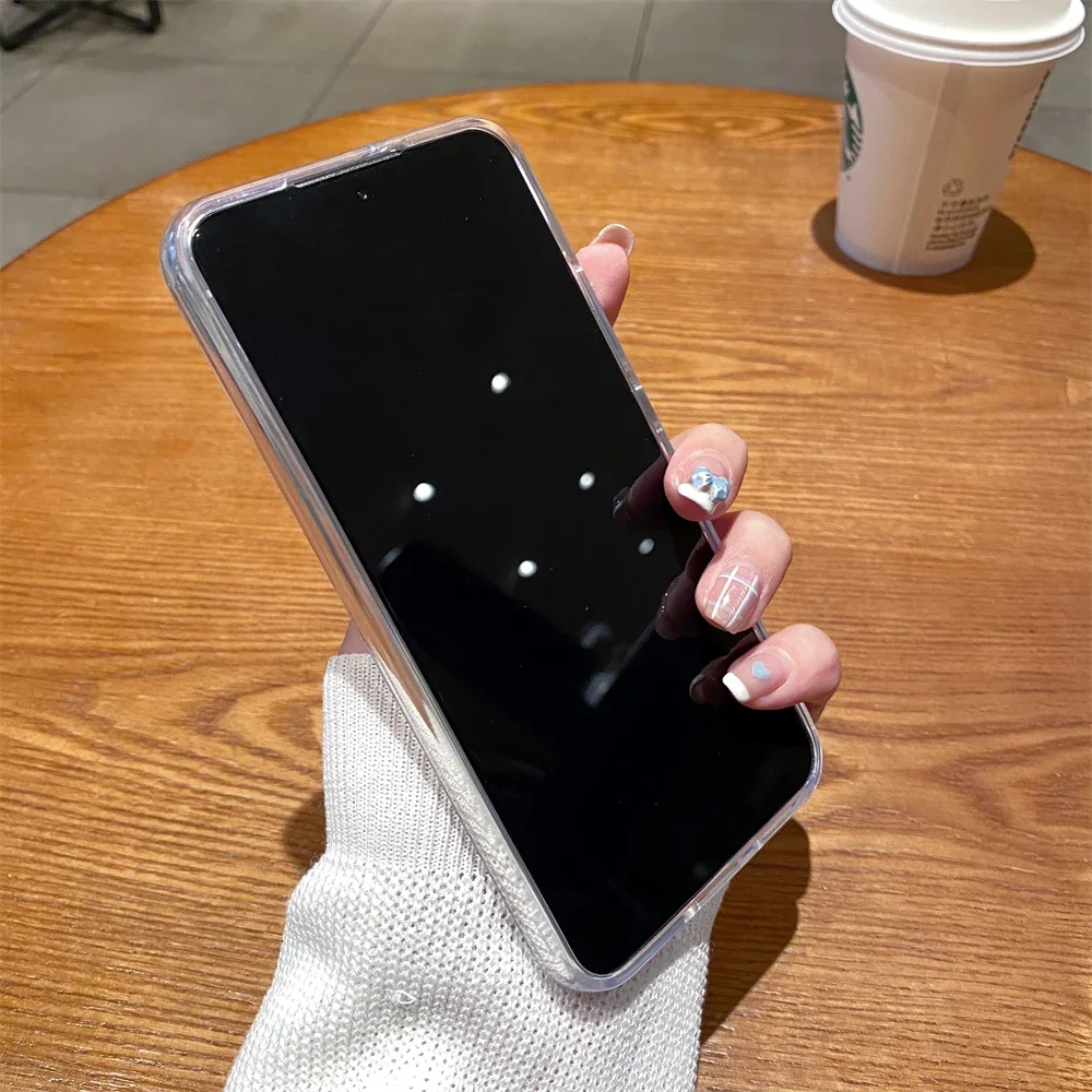 Luxury Original Hard Acrylic Silicone Protective Transparent Phone Case