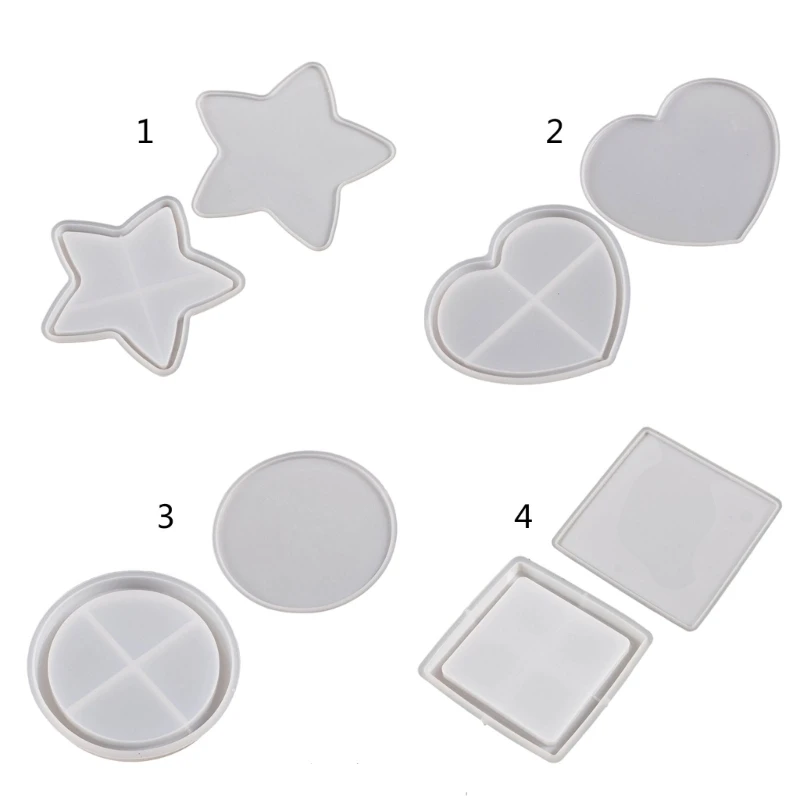 

Silicone Mold Heart Round-Star Resin Casting Molds Shaker Mold DropShip