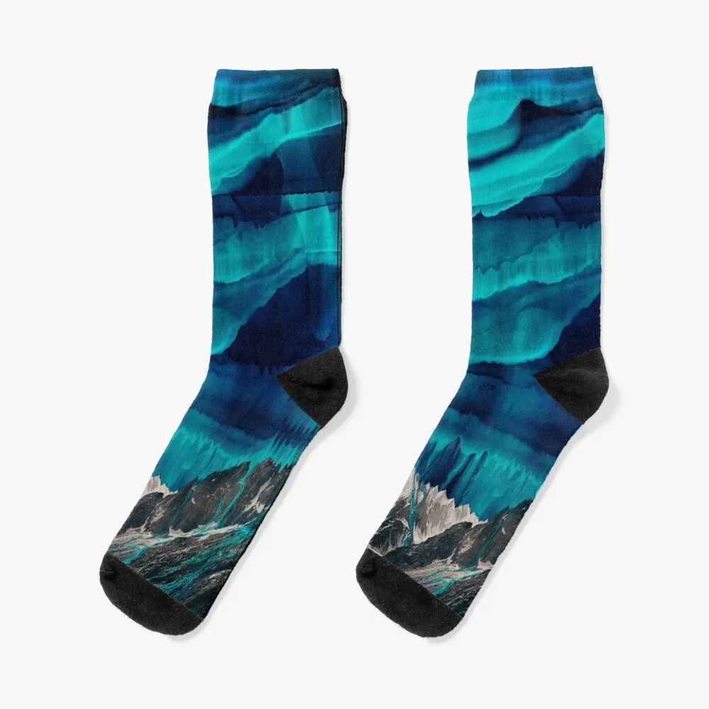 

Skyfall, Melting Blue Mountain Clouds Socks warm socks heated socks Girl'S Socks Men's