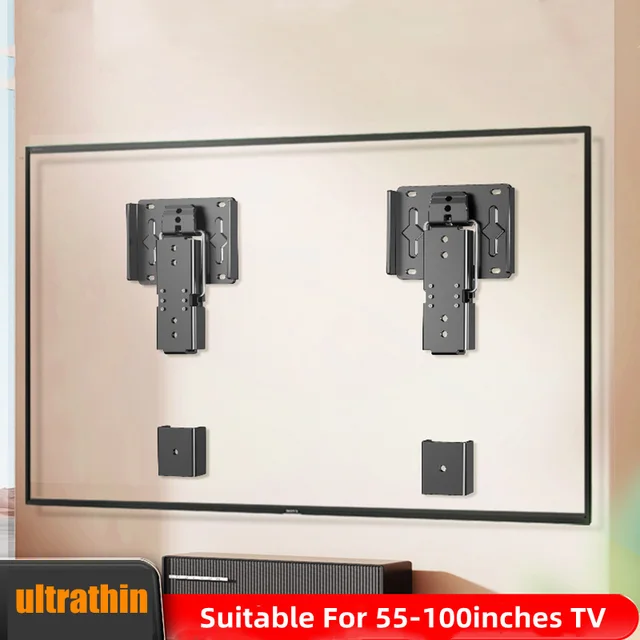 Ultra thin art wallpaper TV Stand For 40-100inch LCD TV Wall Mount Bracket Large Load Solid Support Wall TV Mount Steel Bracket