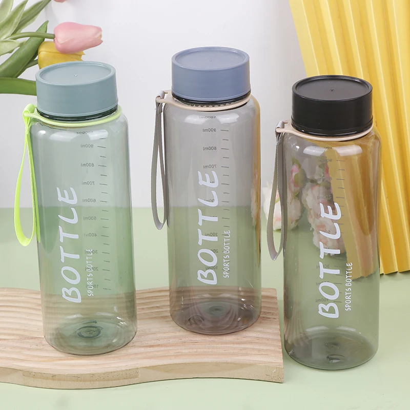 야외 스포츠를위한 1000ML 플라스틱 물병 휴대용 차 커피 컵 어린이 학교 주방 도구