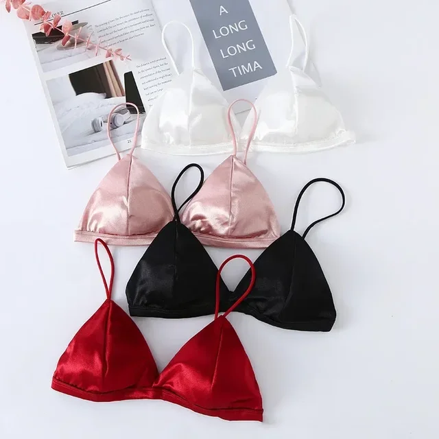 Soutien-gorge de Style français pour femmes, poitrine enveloppée, sangle d'épaule réglable, boucle unique, haut tubulaire Sexy en Satin, sous-vêtements, Lingerie 1