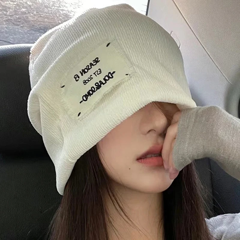 

Fashion Unisex Autumn Winter Warm Beanies Hat Solid Color Baggy Slouchy Fordable Skullies Hat Men Women Cold-proof Bonnet Caps