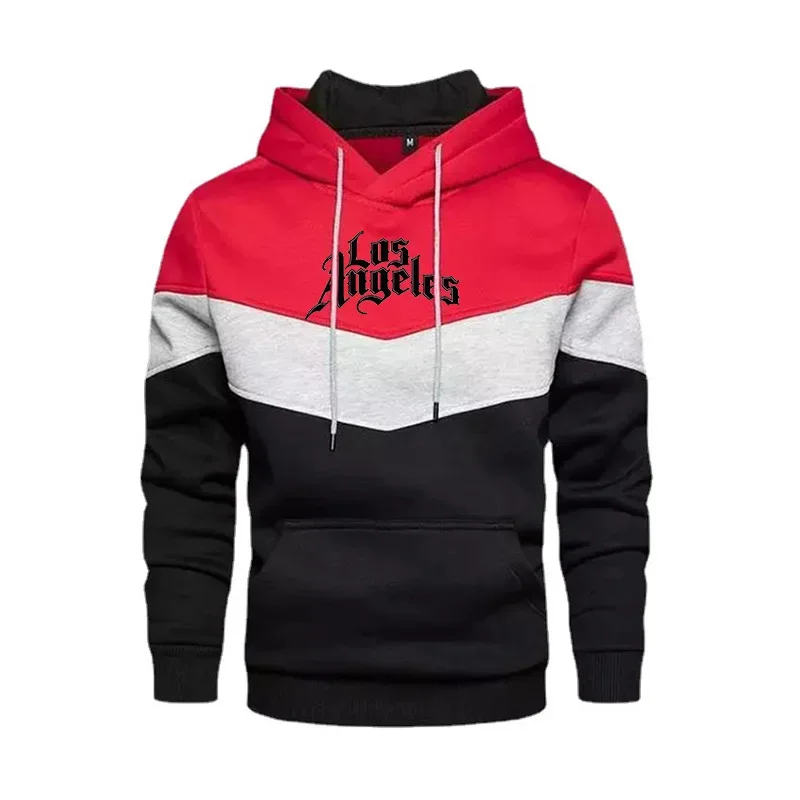 Description Picture 6 of itemMen Splicing Hooded Sweatshirts Fashion Printed Patchwork Hoodies Male Spring Streetwear Casual Pullover Men's Top