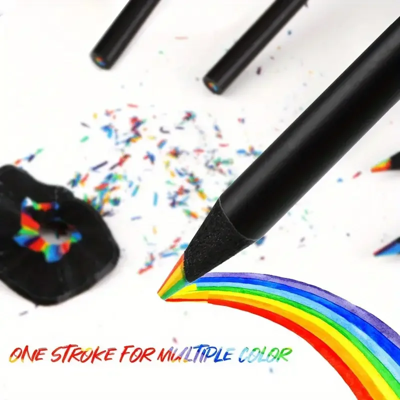 12/24/36 Stück Jumbo-Buntstifte mit Regenbogen-Farbverlauf – lebendige mehrfarbige Holzstifte für Erwachsene, perfekt zum Zeichnen – Detail 4