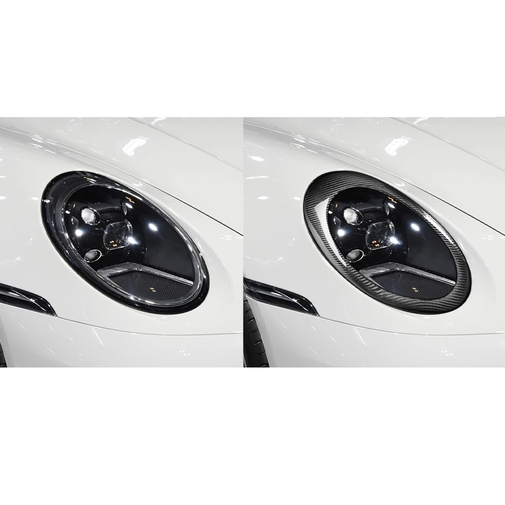 For Porsche 997 911 GT3 2005-2011 Headlamp Eyebrow Eyelid Eyelashes Real Carbon Fiber Automobile Exterior Refit Parts