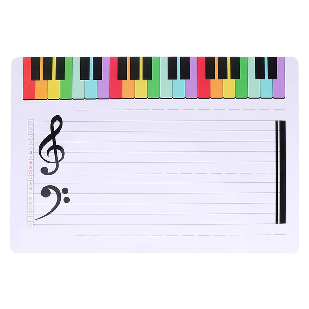 

Erasable Music Staff Piano Practice Board Musical Note Whiteboard Music Staff Erasable Plastic Board Staff board for Teaching